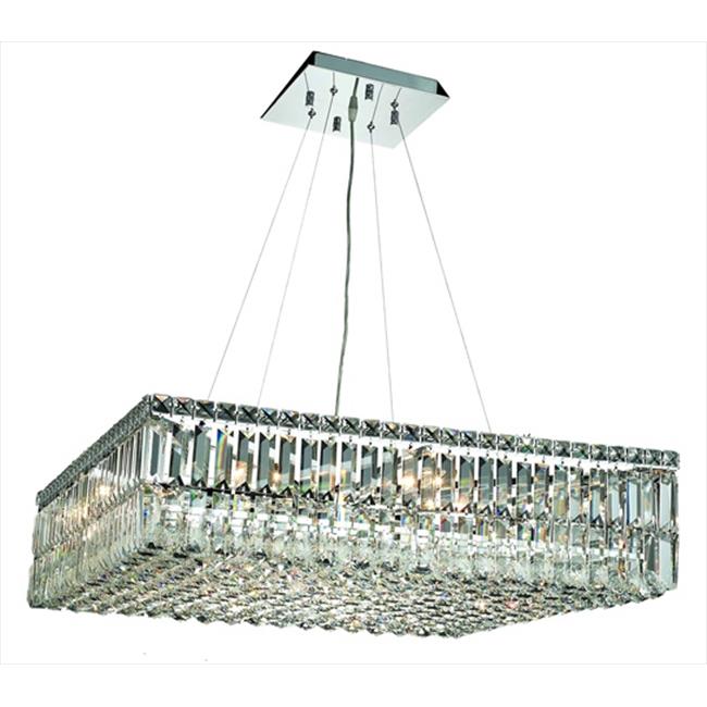 Elegant Lighting 2032D32C-RC 32 L x 32 W x 7.5 H in. Maxim Collection Hanging Fixture - Royal Cut&#44; Chrome Finish