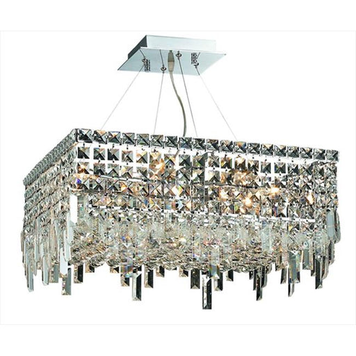 Elegant Lighting 2033D20C-SS 20 L x 20 W x 7.5 H in. Maxim Collection Hanging Fixture - Swarovski Elements&#44; Chrome Finish