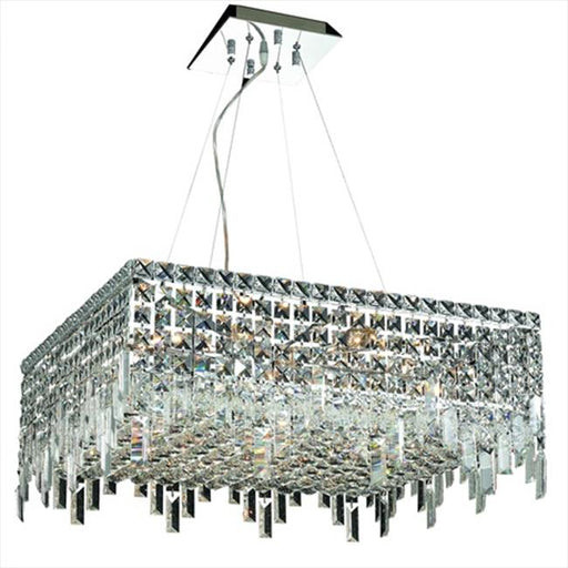Elegant Lighting 2033D24C-EC 24 L x 24 W x 7.5 H in. Maxim Collection Hanging Fixture - Elegant Cut&#44; Chrome Finish