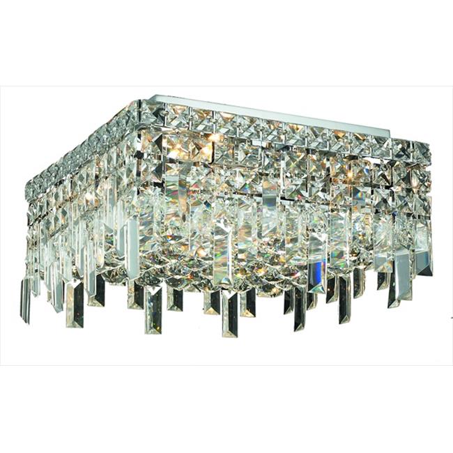 Elegant Lighting 2033F12C-EC 12 L x 12 W x 5.5 H in. Maxim Collection Flush Mount - Elegant Cut&#44; Chrome Finish