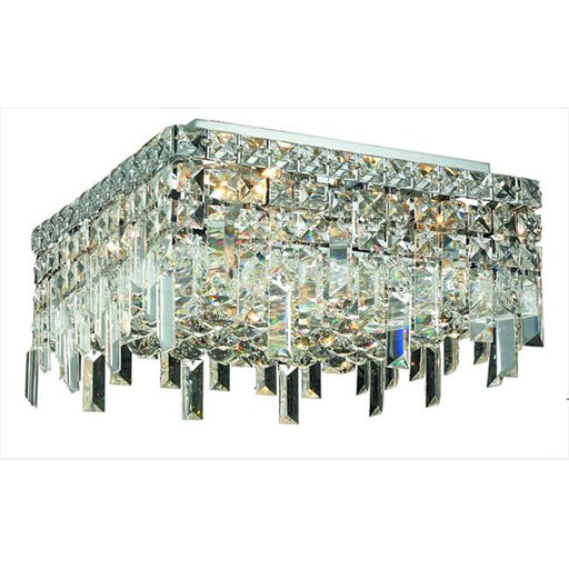 Elegant Lighting 2033F12C-SS 12 L x 12 W x 5.5 H in. Maxim Collection Flush Mount - Swarovski Elements&#44; Chrome Finish