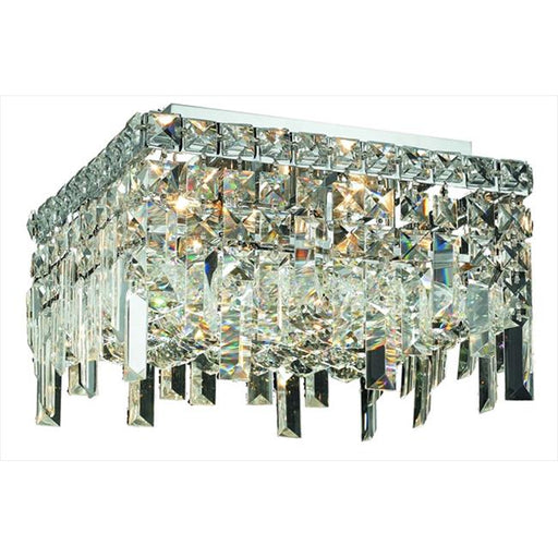 Elegant Lighting 2033F14C-SS 14 L x 14 W x 5.5 H in. Maxim Collection Flush Mount - Swarovski Elements&#44; Chrome Finish