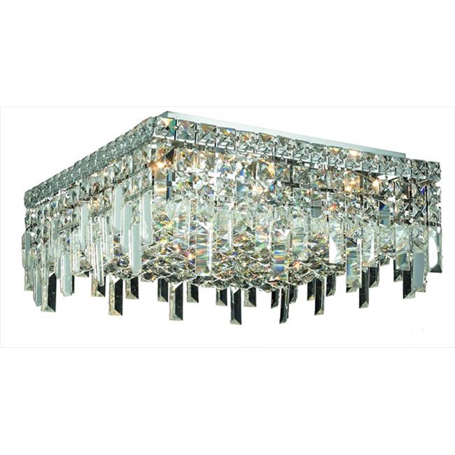 Elegant Lighting 2033F16C-EC 16 L x 16 W x 5.5 H in. Maxim Collection Flush Mount - Elegant Cut&#44; Chrome Finish