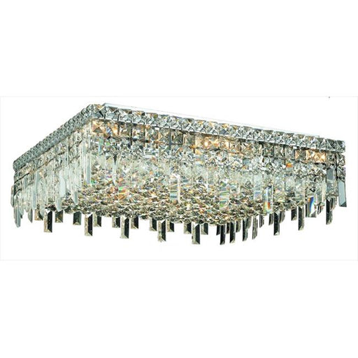Elegant Lighting 2033F24C-SS 24 L x 24 W x 5.5 H in. Maxim Collection Flush Mount - Swarovski Elements&#44; Chrome Finish