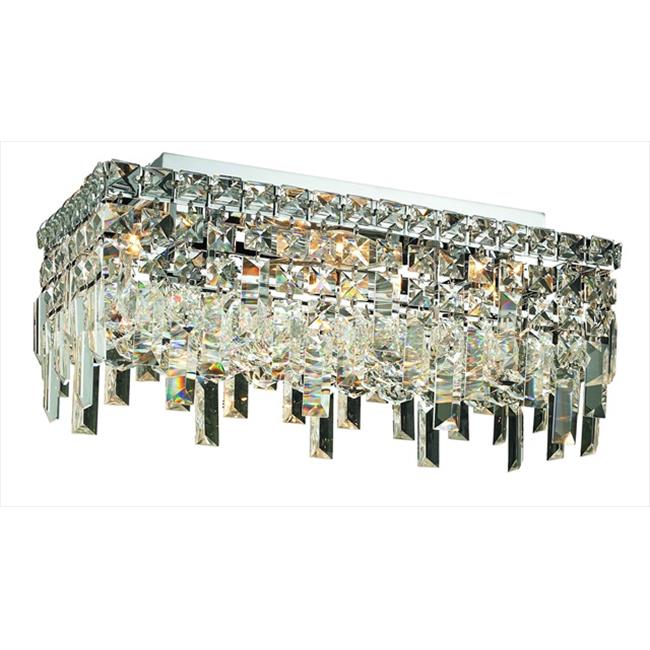Elegant Lighting 2035F16C-RC 16 L x 8 W x 7 H in. Maxim Collection Flush Mount - Royal Cut&#44; Chrome Finish
