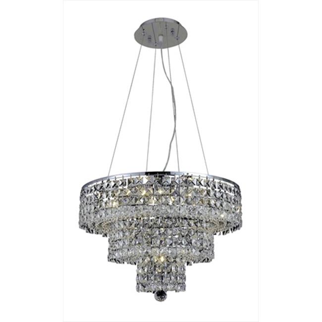 Elegant Lighting 2037D20C-EC 20 W x 16 H in. Maxim Collection Hanging Fixture - Elegant Cut&#44; Chrome Finish