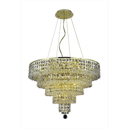 Elegant Lighting 2037D26G-SS 26 W x 20 H in. Maxim Collection Hanging Fixture - Swarovski Elements&#44; Gold Finish