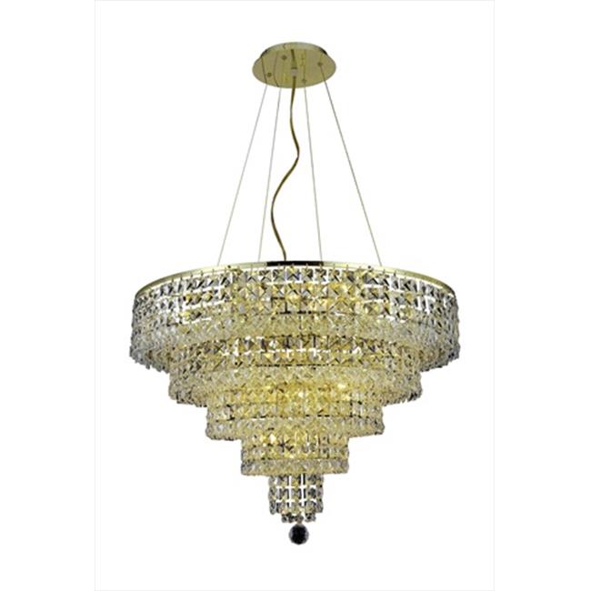 Elegant Lighting 2037D26G-SS 26 W x 20 H in. Maxim Collection Hanging Fixture - Swarovski Elements&#44; Gold Finish