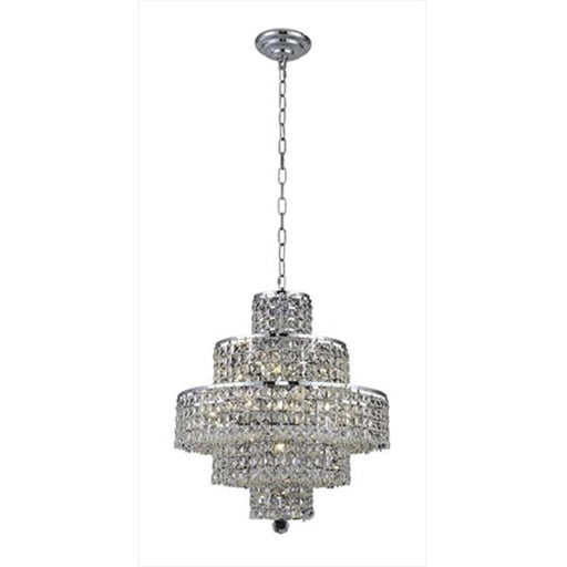 Elegant Lighting 2039D20C-SS 20 W x 21 H in. Maxim Collection Hanging Fixture - Swarovski Elements&#44; Chrome Finish