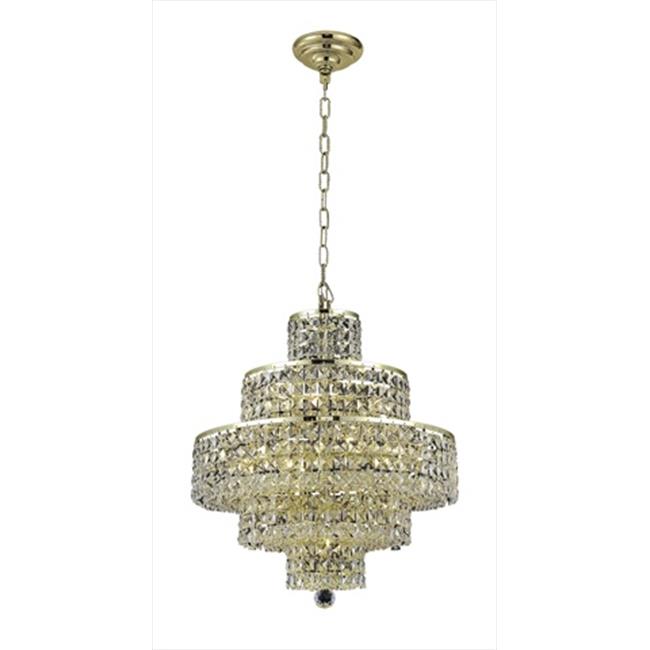 Elegant Lighting 2039D20G-EC 20 W x 21 H in. Maxim Collection Hanging Fixture - Elegant Cut&#44; Gold Finish