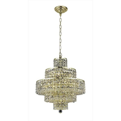 Elegant Lighting 2039D20G-SS 20 W x 21 H in. Maxim Collection Hanging Fixture - Swarovski Elements&#44; Gold Finish