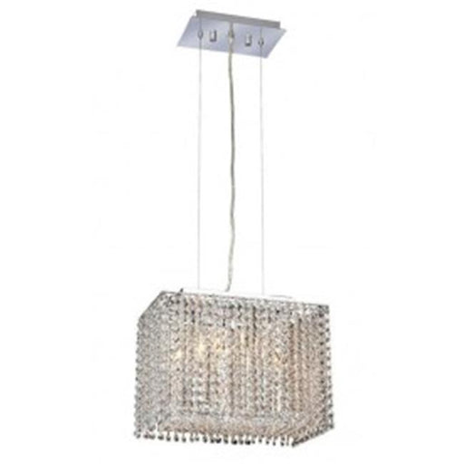 Elegant Lighting 1291D14C-CL-EC 18 x 9.5 x 11 in. Moda Collection Hanging Fixture - Elegant Cut&#44; Chrome
