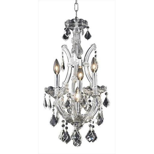 Elegant Lighting 2800D12C-SS 12 Dia. x 22 H in. Maria Theresa Collection Hanging Fixture - Swarovski Elements&#44; Chrome Finish