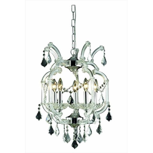 Elegant Lighting 2800D15C-EC 15.5 Dia. x 23 H in. Maria Theresa Collection Hanging Fixture - Elegant Cut&#44; Chrome Finish