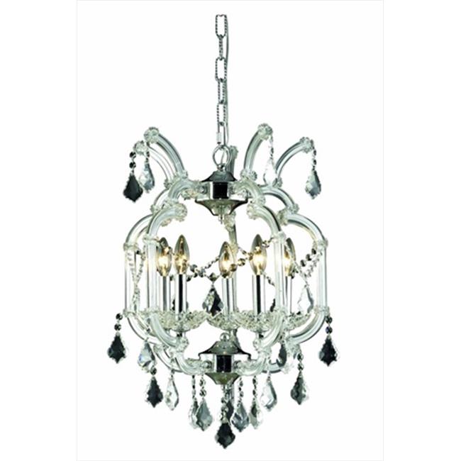 Elegant Lighting 2800D15C-EC 15.5 Dia. x 23 H in. Maria Theresa Collection Hanging Fixture - Elegant Cut&#44; Chrome Finish