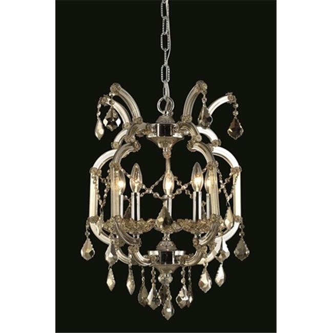 Elegant Lighting 2800D15GT-GT-RC 15.5 W x 23 H in. Maria Theresa Collection Hanging Fixture - Royal Cut&#44; Golden Teak Finish