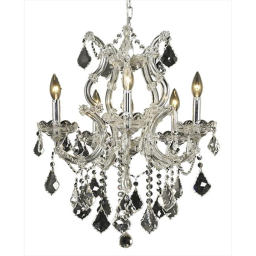 Elegant Lighting 2800D20C-EC 20 Dia. x 25 H in. Maria Theresa Collection Hanging Fixture - Elegant Cut&#44; Chrome Finish