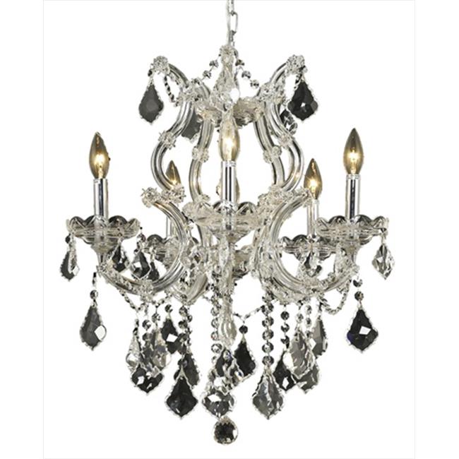 Elegant Lighting 2800D20C-EC 20 Dia. x 25 H in. Maria Theresa Collection Hanging Fixture - Elegant Cut&#44; Chrome Finish