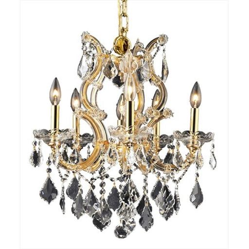 Elegant Lighting 2800D20G-EC 20 Dia. x 25 H in. Maria Theresa Collection Hanging Fixture - Elegant Cut&#44; Gold Finish