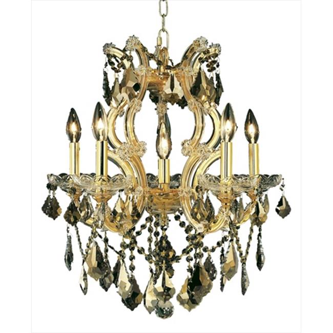 Elegant Lighting 2800D20G-GT-RC 20 Dia. x 25 H in. Maria Theresa Collection Hanging Fixture - Royal Cut&#44; Gold Finish