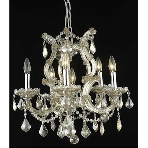 Elegant Lighting 2800D20GT-GT-RC 20 Dia. x 25 H in. Maria Theresa Collection Hanging Fixture - Royal Cut&#44; Golden Teak Finish