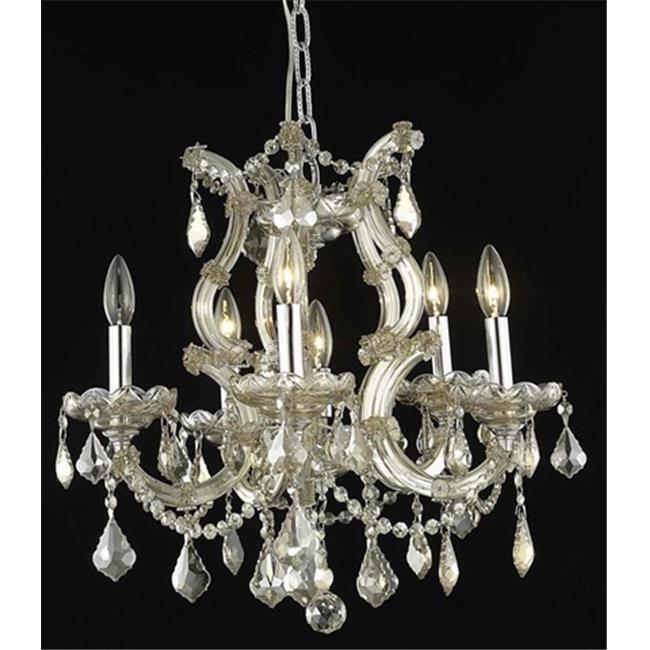Elegant Lighting 2800D20GT-GT-RC 20 Dia. x 25 H in. Maria Theresa Collection Hanging Fixture - Royal Cut&#44; Golden Teak Finish