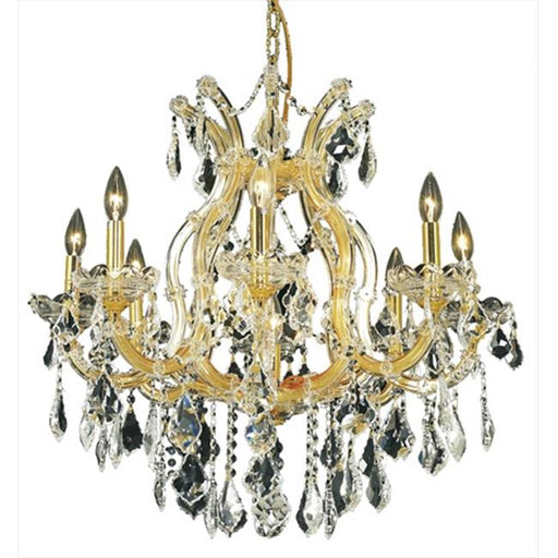 Elegant Lighting 2800D26G-EC 26 Dia. x 26 H in. Maria Theresa Collection Hanging Fixture - Elegant Cut&#44; Gold Finish