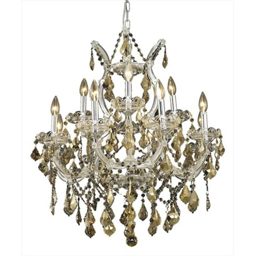Elegant Lighting 2800D27C-GT-RC 27 Dia. x 26 H in. Maria Theresa Collection Hanging Fixture - Royal Cut&#44; Chrome Finish