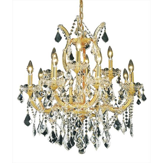 Elegant Lighting 2800D27G-RC 27 Dia. x 26 H in. Maria Theresa Collection Hanging Fixture - Royal Cut&#44; Gold Finish
