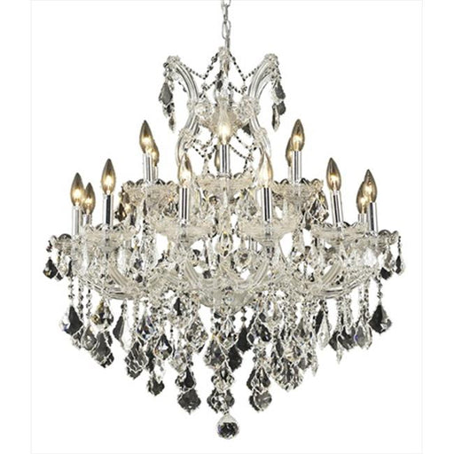 Elegant Lighting 2800D30C-SS 30 Dia. x 28 H in. Maria Theresa Collection Hanging Fixture - Swarovski Elements&#44; Chrome Finish