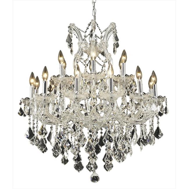 Elegant Lighting 2800D30C-SS 30 Dia. x 28 H in. Maria Theresa Collection Hanging Fixture - Swarovski Elements&#44; Chrome Finish