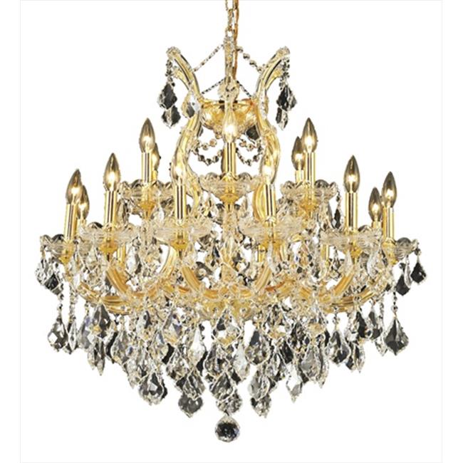 Elegant Lighting 2800D30G-RC 30 Dia. x 28 H in. Maria Theresa Collection Hanging Fixture - Royal Cut&#44; Gold Finish