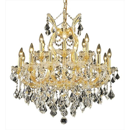 Elegant Lighting 2800D30G-SA 30 Dia. x 28 H in. Maria Theresa Collection Hanging Fixture - Spectra Swarovski&#44; Gold Finish