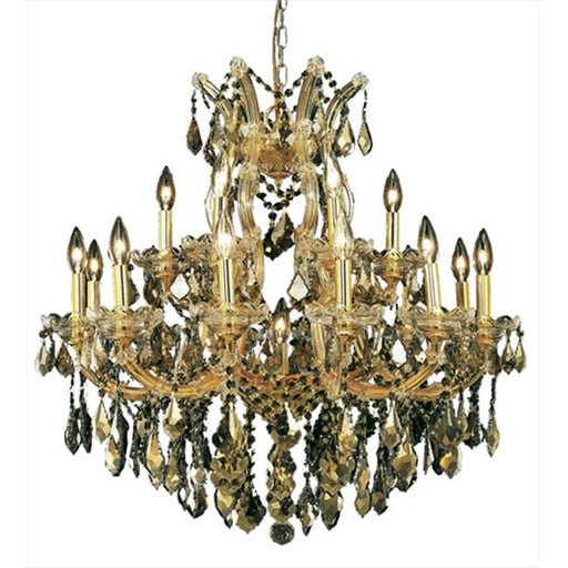 Elegant Lighting 2800D30G-GT-SS 30 Dia. x 28 H in. Maria Theresa Collection Hanging Fixture - Swarovski Elements&#44; Gold Finish