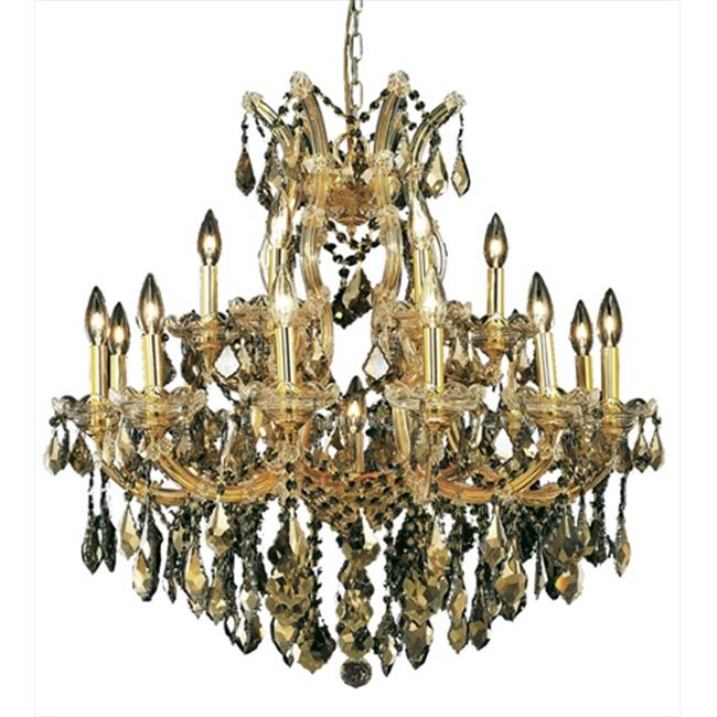 Elegant Lighting 2800D30G-GT-SS 30 Dia. x 28 H in. Maria Theresa Collection Hanging Fixture - Swarovski Elements&#44; Gold Finish