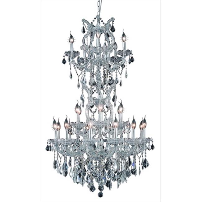 Elegant Lighting 2800D30SC-SS 30 Dia. x 50 H in. Maria Theresa Collection Large Hanging Fixture - Swarovski Elements&#44; Chrome Finish