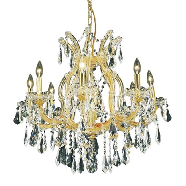 Elegant Lighting 2801D26G-RC 26 W x 26 H in. Maria Theresa Collection Hanging Fixture - Royal Cut&#44; Gold Finish