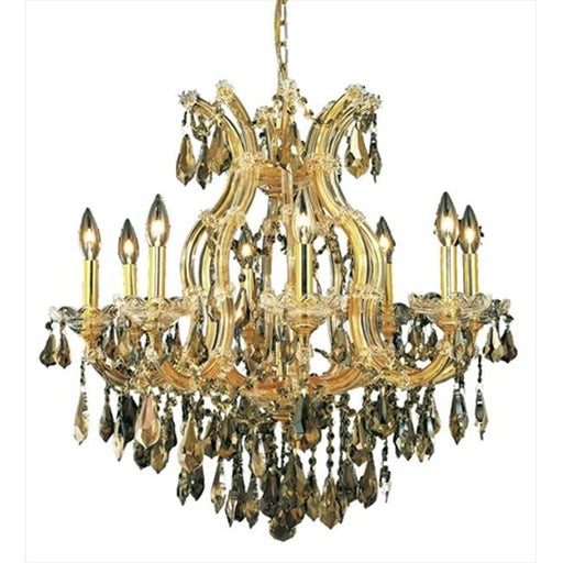 Elegant Lighting 2801D26G-GT-RC 26 W x 26 H in. Maria Theresa Collection Hanging Fixture - Royal Cut&#44; Gold Finish