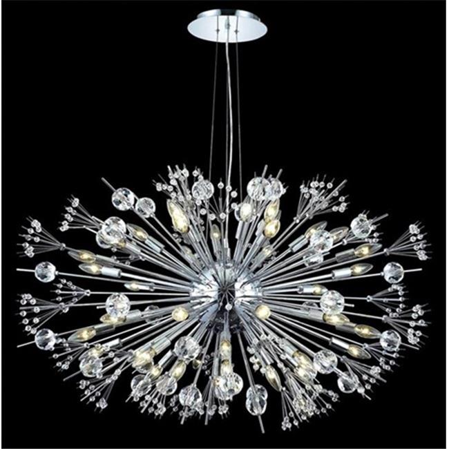 Elegant Lighting 3400G46C-EC 46 Dia. x 25.5 H in. Cyclone Collection Large Hanging Fixture - Chrome Finish&#44; Elegant Cut