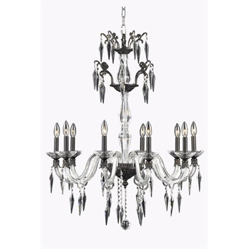Elegant Lighting 5810D30DB-EC 30 Dia. x 38 H in. Grande Collection Hanging Fixture - Dark Bronze Finish&#44; Elegant Cut
