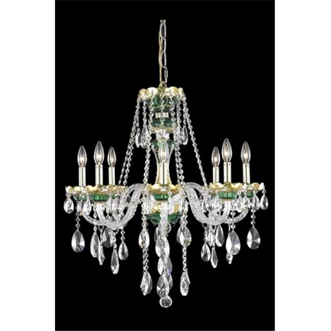 Elegant Lighting 7810D26GN-EC 26 Dia. x 28 H in. Alexandria Collection Hanging Fixture - Green Finish&#44; Elegant Cut