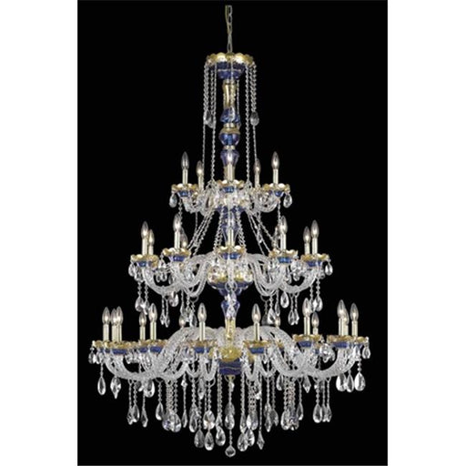 Elegant Lighting 7810G45BE-SS 45 Dia. x 62 H in. Alexandria Collection Large Hanging Fixture - Blue Finish&#44; Swarovski Elements