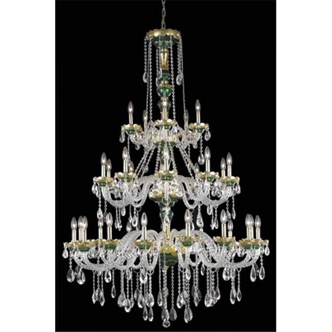 Elegant Lighting 7810G45GN-RC 45 Dia. x 62 H in. Alexandria Collection Large Hanging Fixture - Green Finish&#44; Royal Cut
