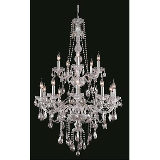 Elegant Lighting 7915G33C-RC 33 Dia. x 52 H in. Verona Collection Large Hanging Fixture - Chrome Finish&#44; Royal Cut