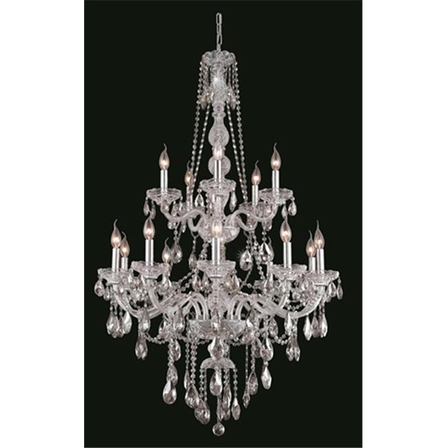 Elegant Lighting 7915G33C-RC 33 Dia. x 52 H in. Verona Collection Large Hanging Fixture - Chrome Finish&#44; Royal Cut