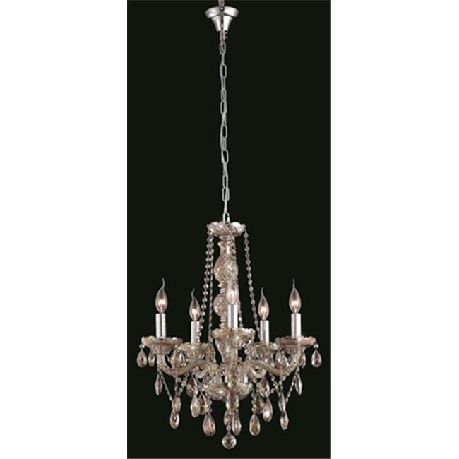 Elegant Lighting 7955D21GT-GT-SS 21 Dia. x 26 H in. Verona Collection Hanging Fixture - Golden Teak Finish&#44; Swarovski Elements