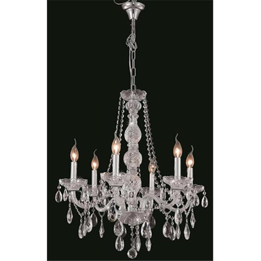 Elegant Lighting 7956D24C-RC 24 Dia. x 28 H in. Verona Collection Hanging Fixture - Chrome Finish&#44; Royal Cut