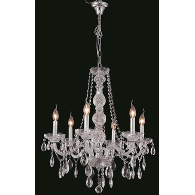 Elegant Lighting 7956D24C-SS 24 Dia. x 28 H in. Verona Collection Hanging Fixture - Chrome Finish&#44; Swarovski Elements