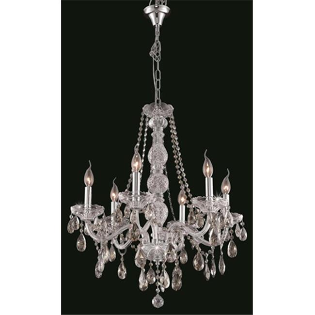 Elegant Lighting 7956D24C-GT-RC 24 Dia. x 28 H in. Verona Collection Hanging Fixture - Chrome Finish&#44; Royal Cut
