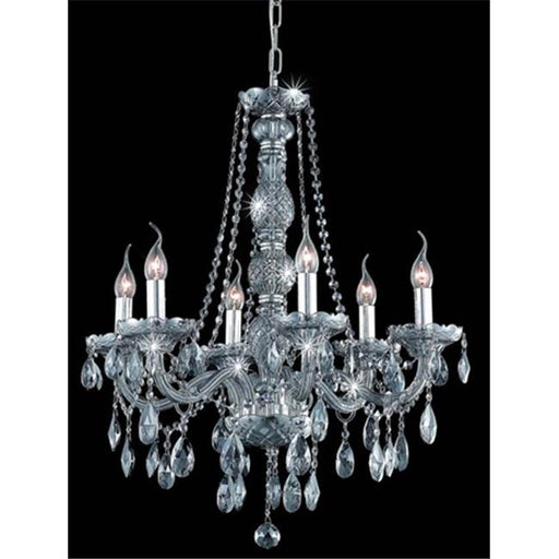 Elegant Lighting 7956D24SS-SS-SS 24 Dia. x 28 H in. Verona Collection Hanging Fixture - Silver Shade Finish&#44; Swarovski Elements